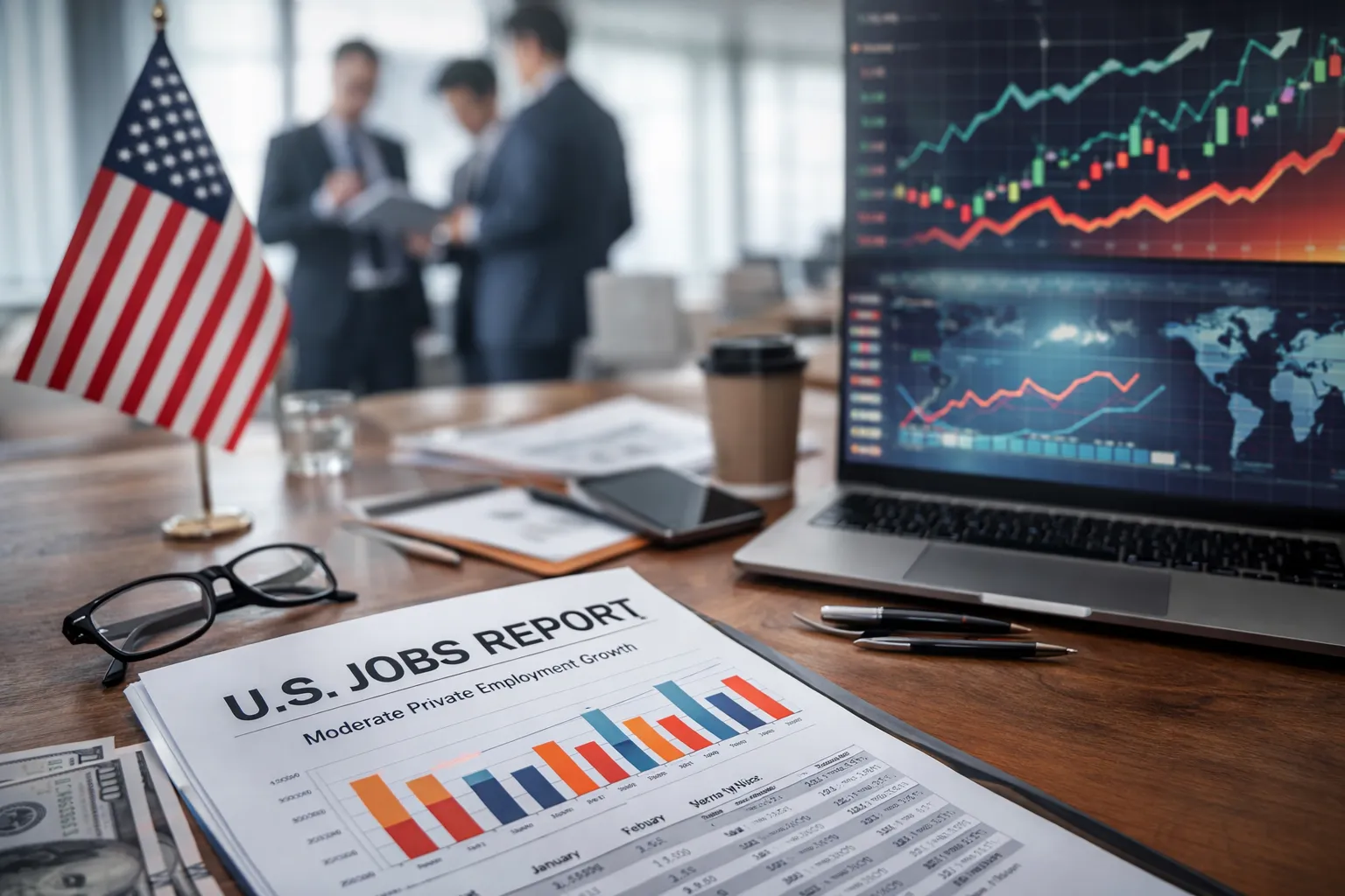 تقرير سوق العمل الأمريكي يظهر نمو التوظيف الخاص المعتدل ويؤثر على الاقتصاد والاستثمارات العالمية